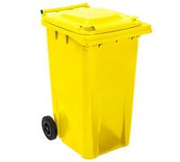 STORM TRADING GROUP 240L Standard Sized Outdoor Recycling Wheelie Bin With Rubber Wheels & Lid - Yellow