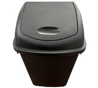 STORM TRADING GROUP 25L & 50L Home Kitchen Office Plastic Waste Bins With Swing Lids - 1 x 25 Litre - Black