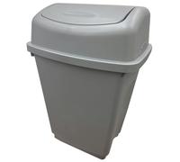STORM TRADING GROUP 25L & 50L Home Kitchen Office Plastic Waste Bins With Swing Lids - 1 x 25 Litre - Silver