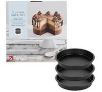 STORM TRADING GROUP 3 Layer Rainbow Cake Set Three Layers of Moist, Fluffy Cake 3 Pieces Each Layer Black (2 Box Sets (6 Trays))