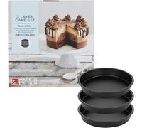 STORM TRADING GROUP 3 Layer Rainbow Cake Set Three Layers of Moist, Fluffy Cake 3 Pieces Each Layer Black - 1 Box Set (3 Trays)