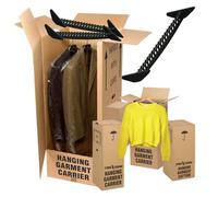 Storm Trading Group 3 Tall Wardrobe Boxes Removal Garment Carriers Strong Double Wall Cardboard For Moving Clothes & Garments