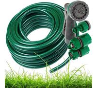 Storm Trading Group 30M (98Ft) Green Garden Pvc Hose Pipe & Spray Attachment Perfect For Watering Plants