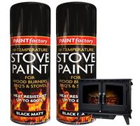 STORM TRADING GROUP 400ML Matt Black Heat Resistant Spray Paint | Ultra High Temperature For Stove, Plastic, Metal & BBQ Grill