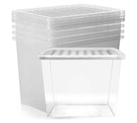 Storm Trading Group 5 X Heavy Duty Multipurpose 80 Litre Home Office Clear Plastic Storage Containers With Lids
