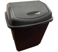 STORM TRADING GROUP 50L Black Swing Bin Waste Rubbish Recycling Flip Top
