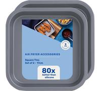 Storm Trading Group 6 X Air Fryer 17Cm Square Tin Non-Stick Carbon Steel