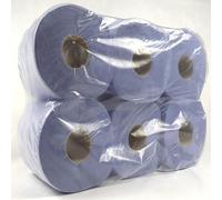 STORM TRADING GROUP 6 x Blue Centre Feed Rolls 2 Ply Wide Blue Rolls