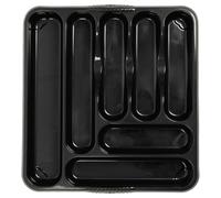 STORM TRADING GROUP 7 Compartment Cutlery Tray Rack Holder For Drawer Organisation - 2 x - Black