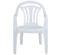 Storm Trading Group 8 X White Stackable Plastic Low Back Garden Chairs For Patios & Outdoor Picnics