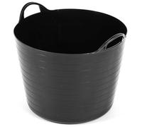STORM TRADING GROUP Black 40 Litre Strong Large Flexi Tub Rubble Container Home & Garden Flexible Plastic Storage Bucket Tubs (10)