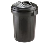 STORM TRADING GROUP Black Large 80 Litre Capacity Dustbin Heavy Duty Outdoor Shatterproof Refuse/Rubbish Bin With Lid (2)