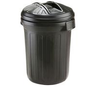 STORM TRADING GROUP Black Large 80 Litre Capacity Dustbin Heavy Duty Outdoor Shatterproof Refuse/Rubbish Bin With Lid - 2 x