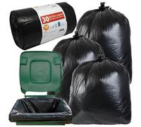 STORM TRADING GROUP Black Wheelie Bin Liners 240L Large Capacity Refuse Sacks For Outdoor Bins - 60 x
