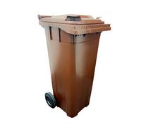 Storm Trading Group Brown 240L Standard Sized Outdoor Recycling Wheelie Bin With Rubber Wheels & Lid