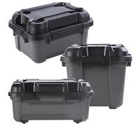 STORM TRADING GROUP Bunker Tough Storage Trunks Heavy Duty Robust Black Storage Tradesman & Handyman Tubs Indoor & Outdoor Use (2, 12 Litres)