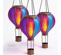 Storm Trading Group Extra Large Aurora Flaming Balloon Garden Light Solar Hanging Lantern Warm White Led