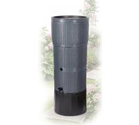 Storm Trading Group Graphite Xl 150L Rattan Wicker Effect Water Butt With Stand, Tap, Rain Diverter & Lid