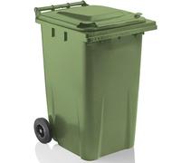 Storm Trading Group Green 240L Standard Sized Outdoor Recycling Wheelie Bin With Rubber Wheels & Lid