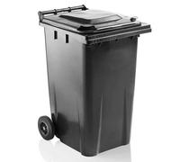 Storm Trading Group Grey 240L Standard Sized Outdoor Recycling Wheelie Bin With Rubber Wheels & Lid