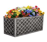STORM TRADING GROUP Grey Beautiful Stylish Look 70cm Lazio Pewter Trough Garden Decor Long Large Summer Flower Pot Outdoors
