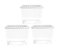 STORM TRADING GROUP Heavy Duty Multipurpose Home Office Clear Plastic Storage Containers With Lids - 80 Litre - 10 x