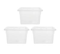 STORM TRADING GROUP Home Office Clear Transparent Plastic Storage Containers With Lids - 22 Litre - 1 x