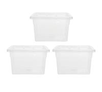 STORM TRADING GROUP Home Office Clear Transparent Plastic Storage Containers With Lids - 22 Litre - 2 x