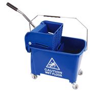 STORM TRADING GROUP Kentucky Mop Dual-Bucket & Wringer System With Durable Wheels & Carrying Handle - Blue - 1 x