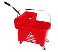 STORM TRADING GROUP Kentucky Mop Dual-Bucket & Wringer System With Durable Wheels & Carrying Handle - Red - 2 x