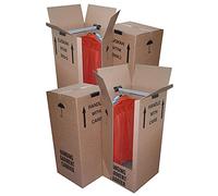 STORM TRADING GROUP Large Tall Strong Double Wall Wardrobe Removal Boxes With Hanging Rails (3 x)