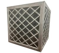 STORM TRADING GROUP Lazio & Brick Slate Effect Pewter Grey Plastic Garden Flower Pots - 2 x Lazio Square