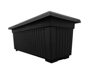 STORM TRADING GROUP Lightweight Plastic Sovereign Trough Planter Ideal For Growing Flowers For Home, Garden & Patios 70cm Slate Grey (2)