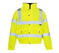 Storm Trading Group Medium (M) High Visibility Waterproof Safety Workwear Bomber Jacket With A Fluorescent Concealed Hood