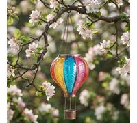 Storm Trading Group Mini Rainbow Glass Effect Hot Air Balloon Solar Powered Hanging Lantern