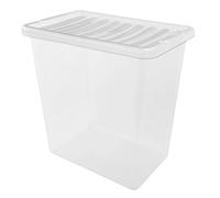 STORM TRADING GROUP Plastic Storage Boxes With Lids Strong Stackable Deep House Moving/Storage Containers 12L, 20L, 27L,32L,55L & 80L (20 Litre, 5 Containers + Lids)