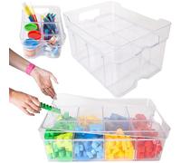 STORM TRADING GROUP Plastic Storage Modular Compartments Adjustable & Stackable Storage For Craft, Beads & Food Organiser (2, Small (25.5cm x 18.5cm x 9cm))