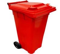 Storm Trading Group Red 240L Standard Sized Outdoor Recycling Wheelie Bin With Rubber Wheels & Lid