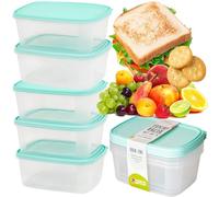 STORM TRADING GROUP Reusable Food Storage Meal Prep Containers with Lids Airtight, Leak Proof, Microwave & Freezer Safe Lunch Boxes (10 Containers with Lids, 0.5L)