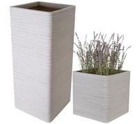 STORM TRADING GROUP Stone Effect Amalfi Square & Tall Flower Planters