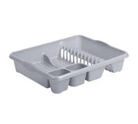 STORM TRADING GROUP Strong Silver Kitchen Counter Large Plastic Cutlery Dish Drainer Rack With Integral Handles (2)