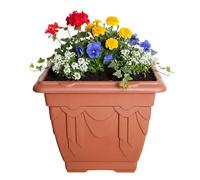 STORM TRADING GROUP Terracotta Venetian 30cm Brown Decorative Planter Square Indoor & Outdoor Flower Pot Planters (4)