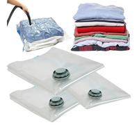 STORM TRADING GROUP Vacuum Compression Zipper Storage Bags With Airtight Valve - Mixed Pack of 6 (3 Small, 2 Medium & 1 Large)
