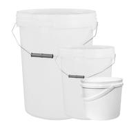 STORM TRADING GROUP White Multi-Purpose Plastic Storage Buckets With Lid & Handle - 25 Litre - 10 x