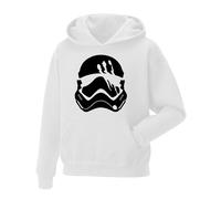 Storm Trooper Slashed Helmet Sci Fi Movie Film Men's Hoodie-Quality printed Jumper For uk men Women and Teens, Best Unisex Hooded for Fans, Birthday,Christmas White