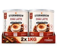 Stormbrew Instant Chai Latte 1Kg Tin (2 Pack) Bold & Spiced Barista Edition | Warm, Spiced & Creamy, Café Style Chai Latte with Black Tea & Aromatic Spices, Ideal for Home, Offices, Cafés & Restaurants