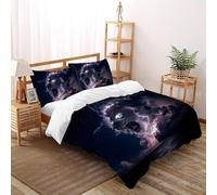 Stormcaller Lion Roar Bedding Set Digital Printe Wildlife Land Animal Theme Duvet Cover Set 3 Pieces Microfiber Comforter Cover for Boys & Girls with Pillowcase Double（200x200cm）