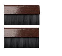 STORMGUARD 02AM0010838DWO BDS Cover Clip Bottom of The Door Brush Draught Seal, Dark Oak, 838mm, Set of 2 Pieces