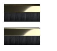 STORMGUARD 02AM0010838G BDS Cover Clip Bottom of The Door Brush Draught Seal, Gold, 838 mm, Set of 2 Piece