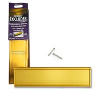 STORMGUARD 06SR0310000G Letter Box Cover with Brush & Flap for Internal OR External Use-Gold Finish, External dimension 293 x 77mm